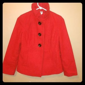 Old Navy Short Red Wool Peacoat sz XSP